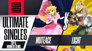 MuteAce vs Light - Ultimate Singles Top 8 Winners Semi-Final - Genesis 9 | Peach vs Fox