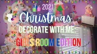 Christmas 2021 | Girls Room Clean & Decorate With Me for Christmas | Rainbow Theme | ChezTiffanie