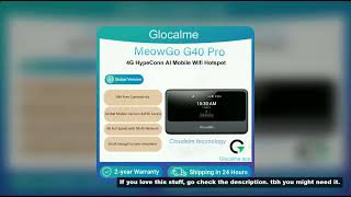 GlocalMe MeowGo G40Pro 4.5G CloudSim Portable WiFi Hotspot Travel in 200+ Countries Upgraded 4G+ Mob