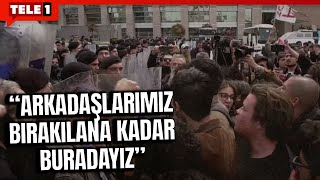Çağlayan Adli̇yesi̇nde Poli̇s Müdahalesi̇ Öğrenciler Dakikalarca Polisi Aşmaya Çalıştı: Yılmayız...