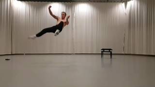 Tricking tornado kick slow motion -