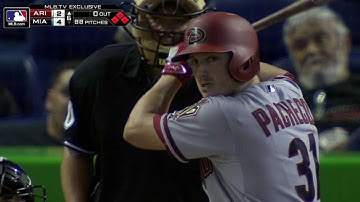 ARI@MIA: Pacheco flies out to center, scores Tomas