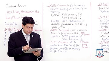 Class 10 - Computer Studies - Chapter 2 - Lecture 9 BASIC Commands & Statements - Allied