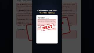 A recruiter spends about 7 seconds on your CV. #shorts