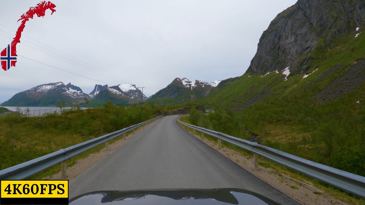 Driving in Norway - Finnsnes to Bergsbotn Viewing Platform - 4K60