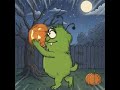 Happy Halloween! Monster Steals Pumpkin and Wishes You a Happy Holiday! Trick or Treat! #halloween