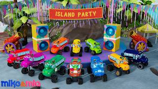 10 little buses join island party nursery rhymes mike mia