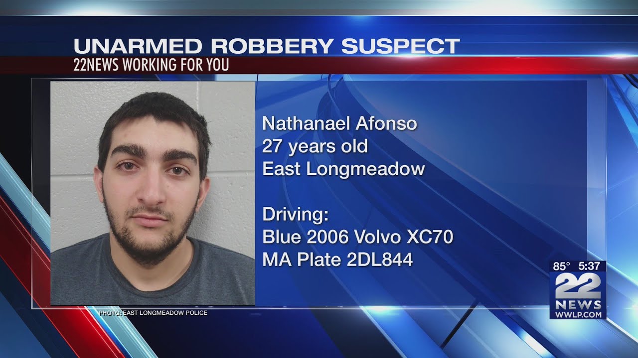 East Longmeadow police searching for robbery suspect - YouTube