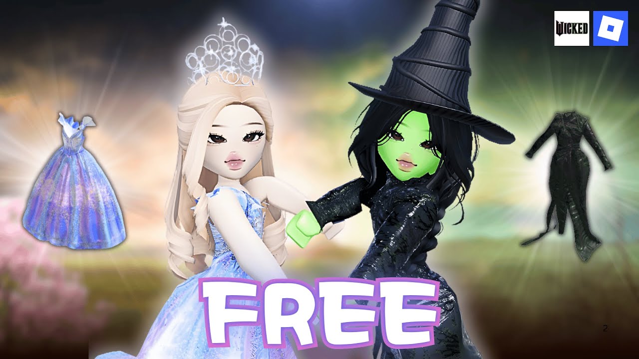 2 БЕСПЛАТНЫХ платья Глинды и Эльфабы 💚| 🎭 WICKED RP | Roblox