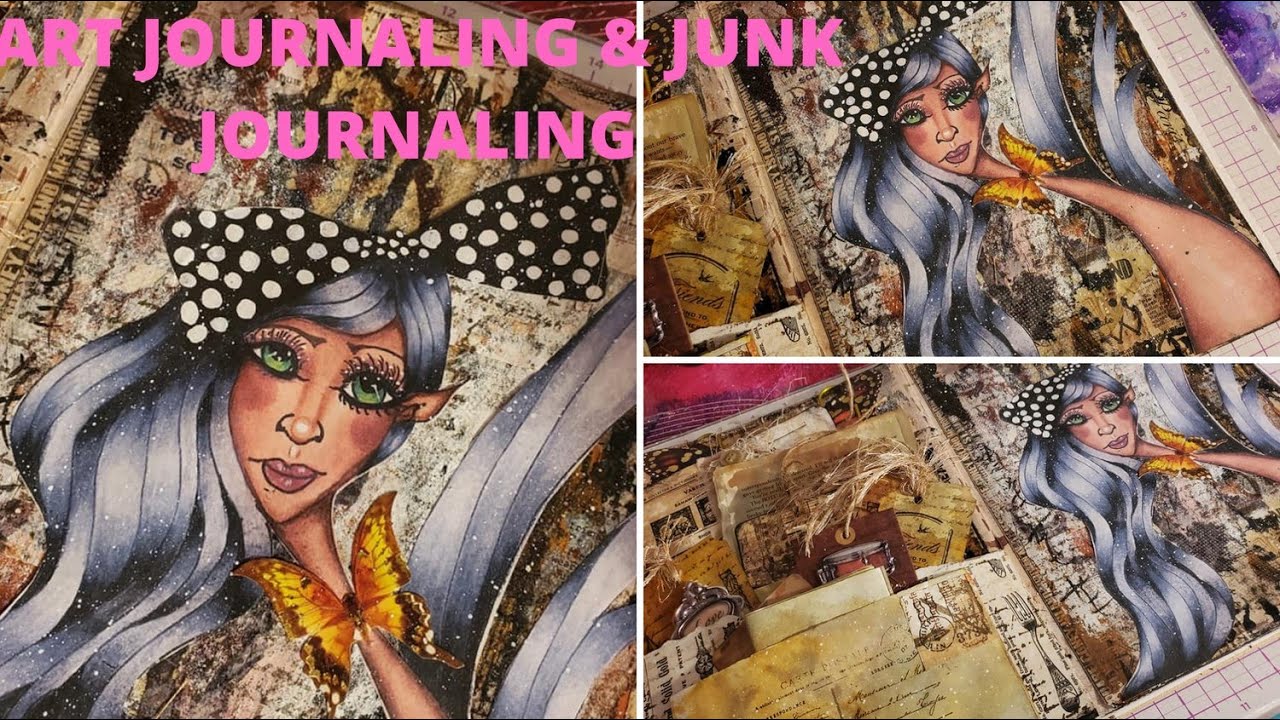 GRUNGY MIXED MEDIA  ART  JOURNAL & JUNK JOURNAL/THE BEST OF BOTH WOLDS.
