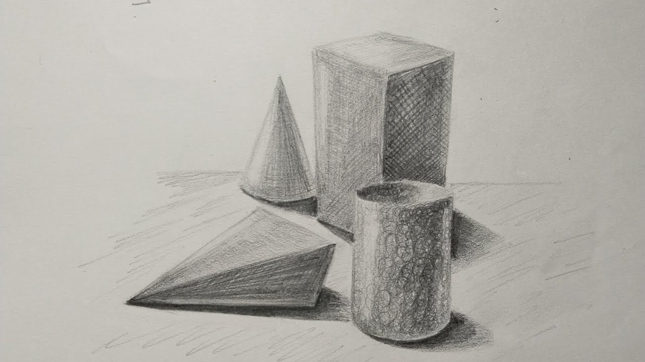 Basic elementary- How to shade basic 3D geometrical shapes | composition and shading techniques!