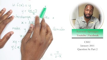 CSEC MATHS PAST PAPERS - Finding the inverse of functions