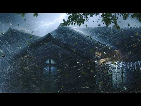 Real Rainstorm for Deep Sleep | Super Heavy Rain, Powerful Thunder and Wind Sounds at Night