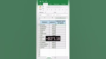 Quick Calculation of Amount With GST In Excel  #shorts #excel #ytshorts