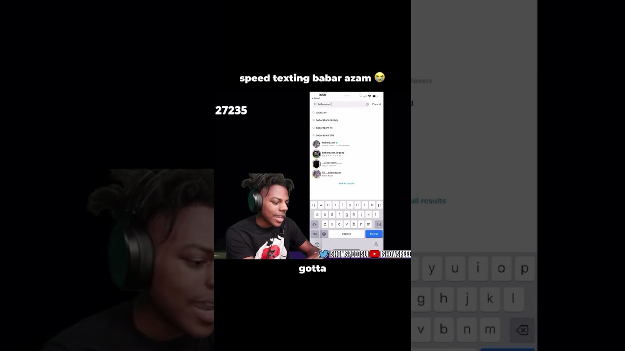 Speed texting Babar Azam😭 