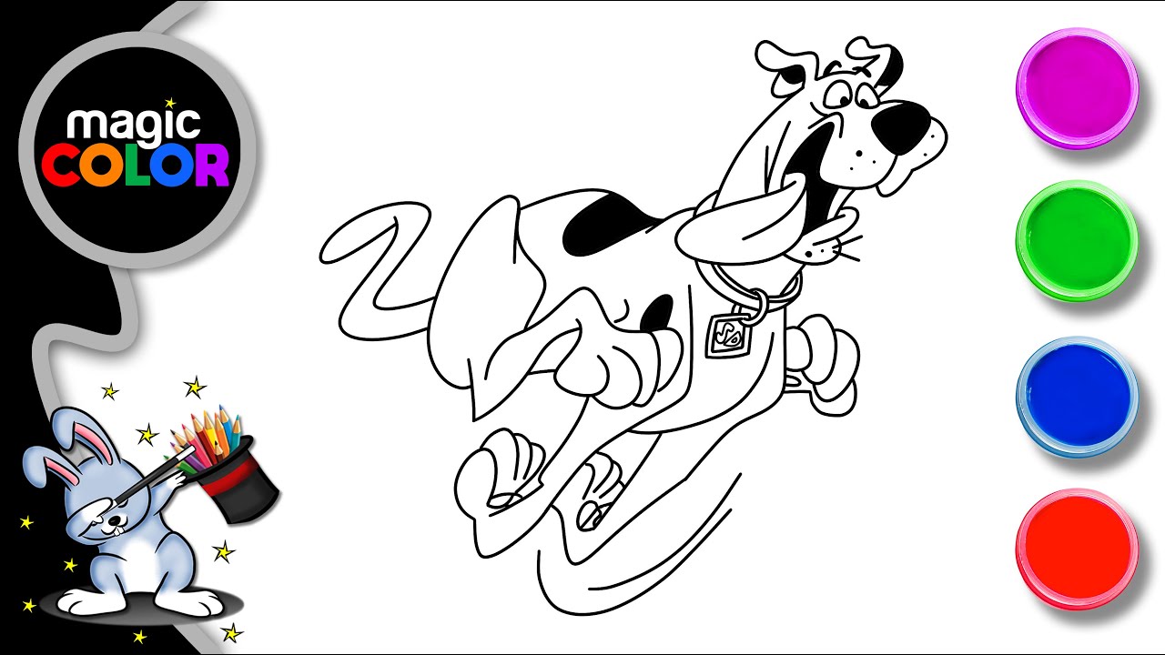 How to draw Scooby Doo - Easy Draw Magic Color for kids - Magic Color ...