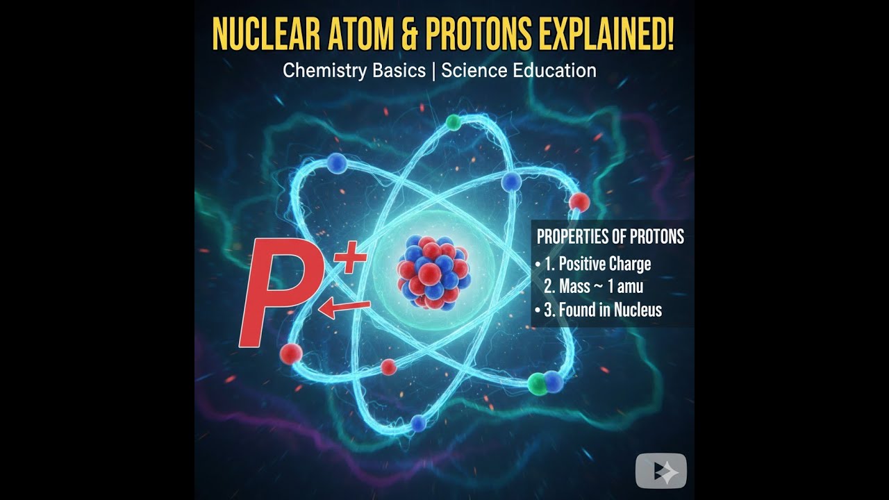 Nuclear atom,  Proton , Atomic Nucleus, Subatomic Particles, Chemistry Basics, Quantum Physics