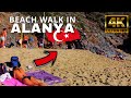 Alanya beach walking tour in a winter / February