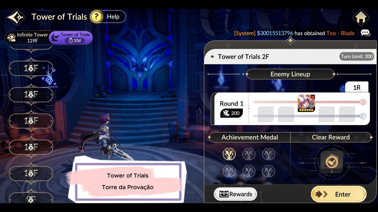 [PT-br][EN]7 Knights Re.BIRTH - Torre da Provação (2F a 10F) - Tower of Trials (2F to 10F)