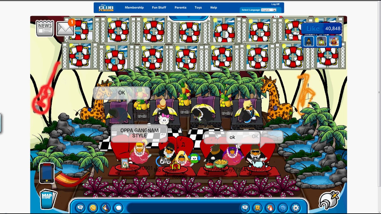CLUB PENGUIN MO POWER & ROSY PARTY WITH BEST FRIENDS 4/11/12