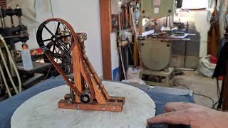 Hand crafted single log splitter model steam engine tool