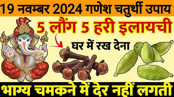 19 नवंबर 2024 गणेश चतुर्थी 5 लौंग 5 हरी इलायची घर में रख देना,,, करोड़पति बनोगे  ||