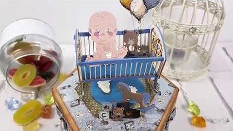 Exploding Box dla dziecka/Exploding box for Baby - Scrapbooking tutorial - Laserowe Love