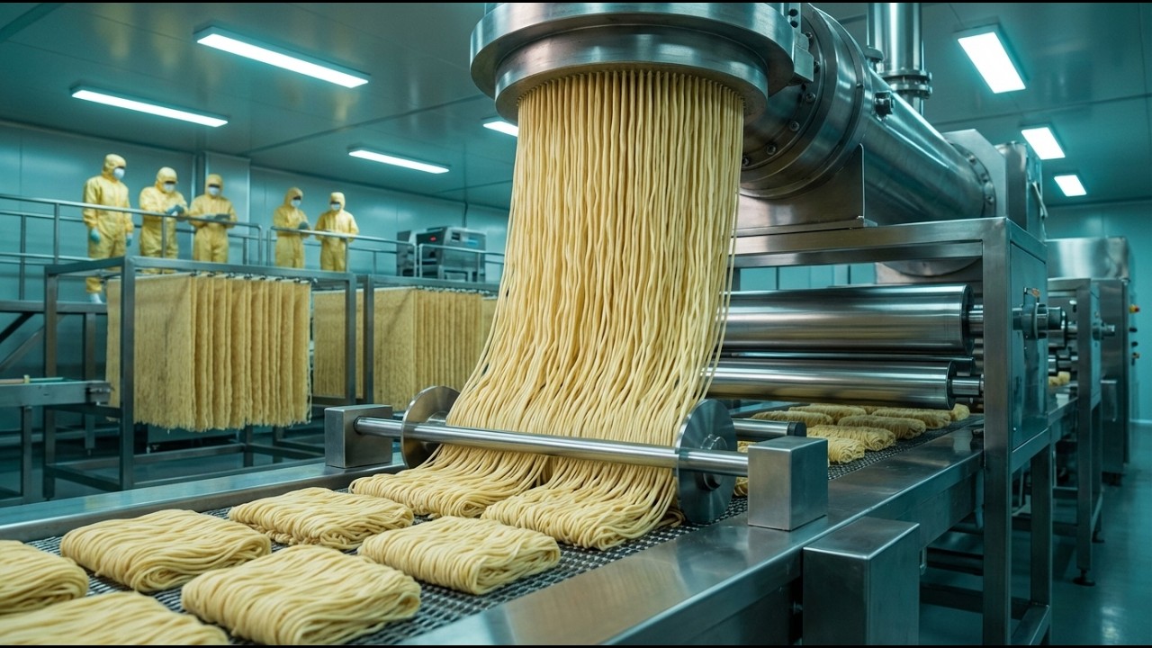 How Factories Produce Millions of Instant Ramen Blocks Daily