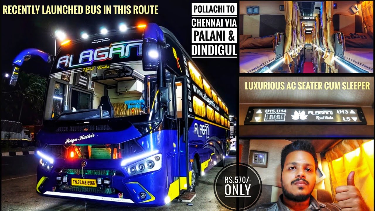 Alagan Roadlinks | Pollachi to Chennai | Ac seater cum sleeper | Tamil Bus vlog | Travel review