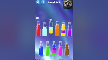 Water Sort - Color Puzzle Game Level 443, Level 444 Successful