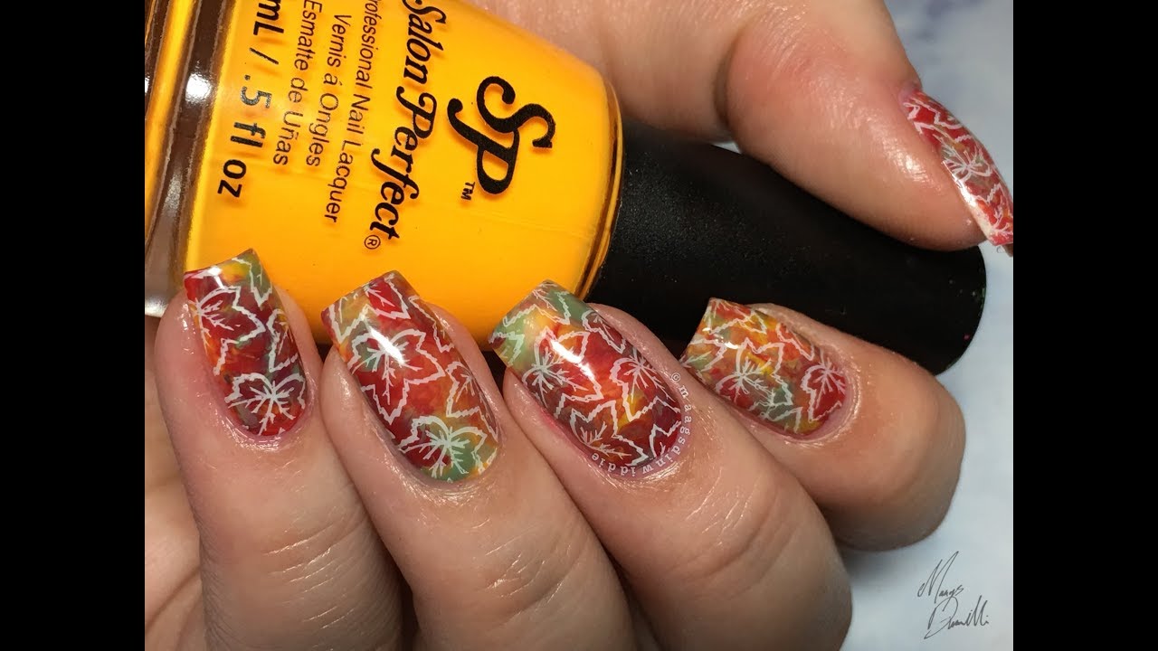 4. Step-by-Step Fall Marble Nails - wide 1
