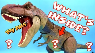 🦖 What&#39;s Inside a T-Rex Dinosaur? Bonus DINO SLIME EGGS 🦕 Pretend Toy Play
