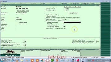 How to Set Security Control Password in  Tally ERP 9