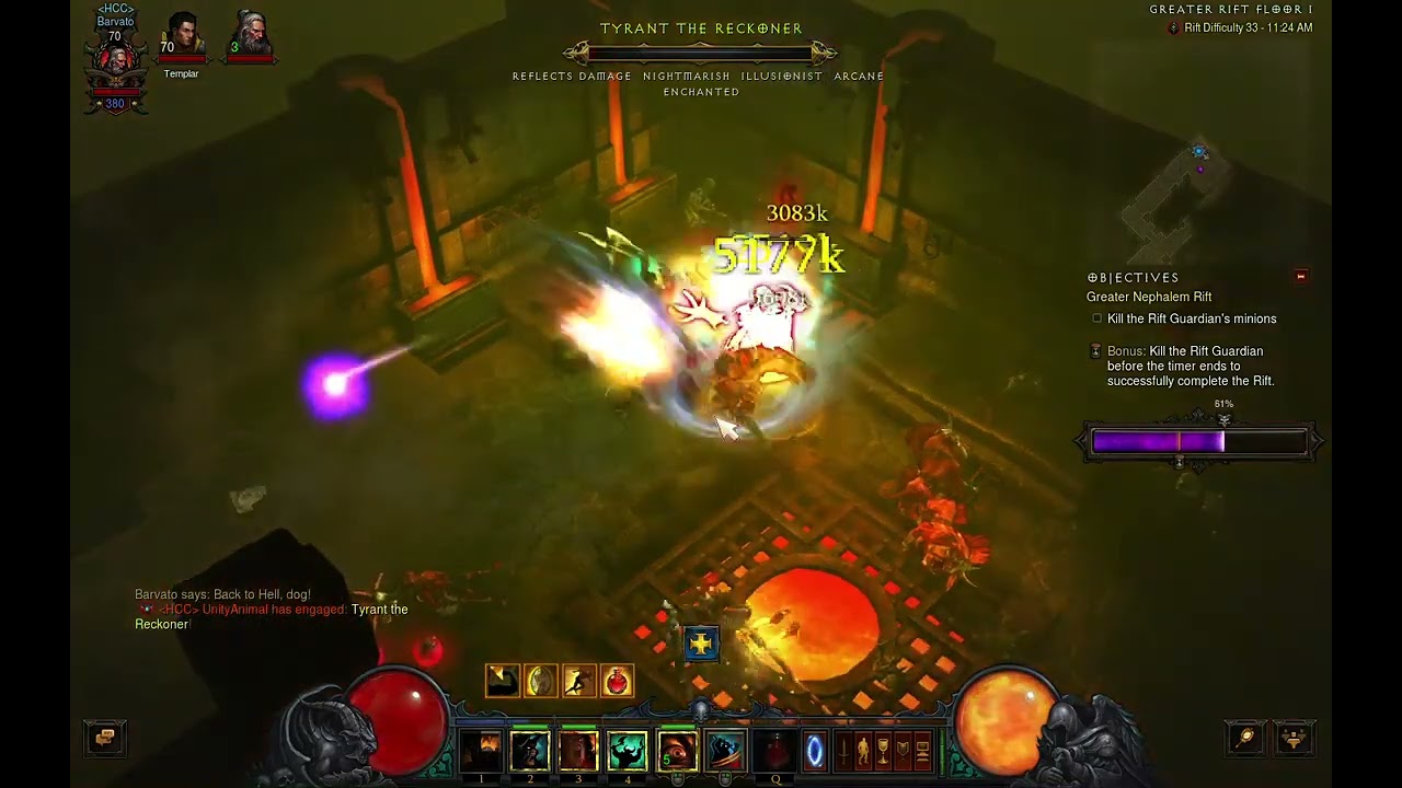 Diablo III – Hardcore Barbarian First Try! Greater Rift 33