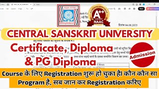 CSU, मे Certificate, Diploma & PG Diploma ADMISSION के लिए Registration | 34 Programs, How to Apply