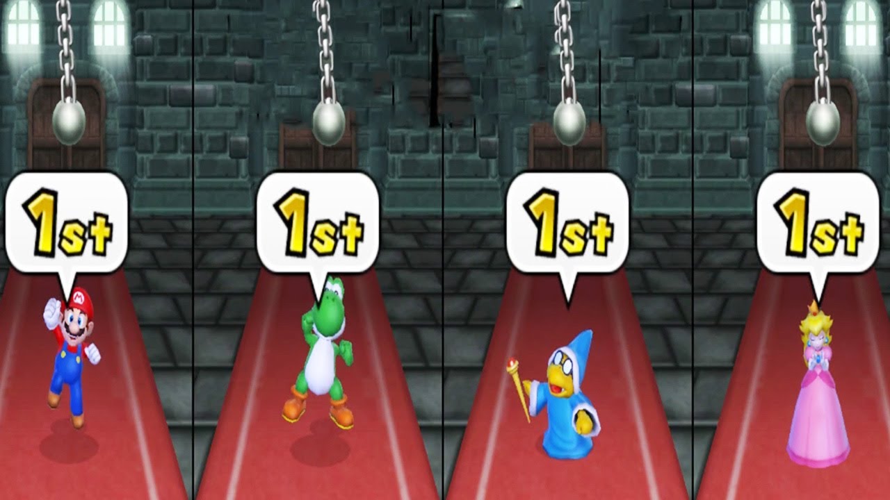 Mario Party 9 - All Mini Game Battles #7 - Mario vs Magikoopa vs Peach vs Yoshi (Master CPU)