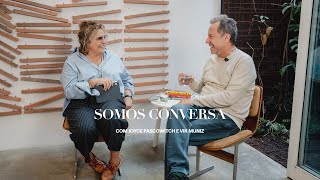 We are in conversation with Joyce Pascowitch and Vik Muniz.