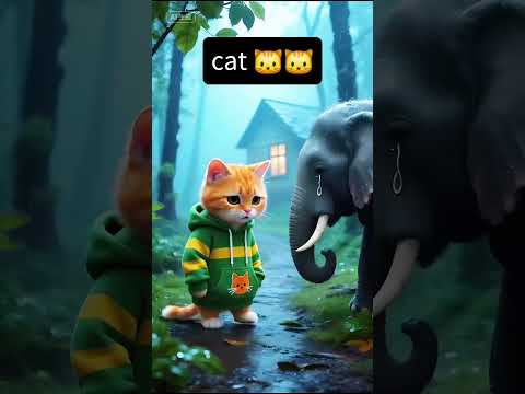 Cat and Elephant Friendship video 🐱🐘 #animal #cartoon #catvideos #Elephant
