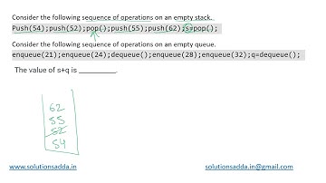 GATE 2021 SET-1 | DS | STACK | ENQUEUE | GATE TEST SERIES | SOLUTIONS ADDA | EXPLAINED BY POOJA