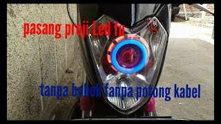 Cara Pasang Sendiri Lampu Projie LED Honda Beat, terang tapi tidak silau