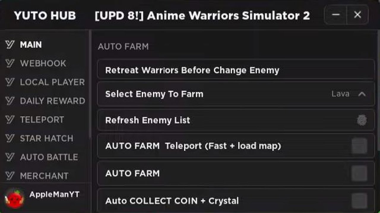 NEW] Anime Warriors Simulator 2 Script Hack GUI: Auto Farm