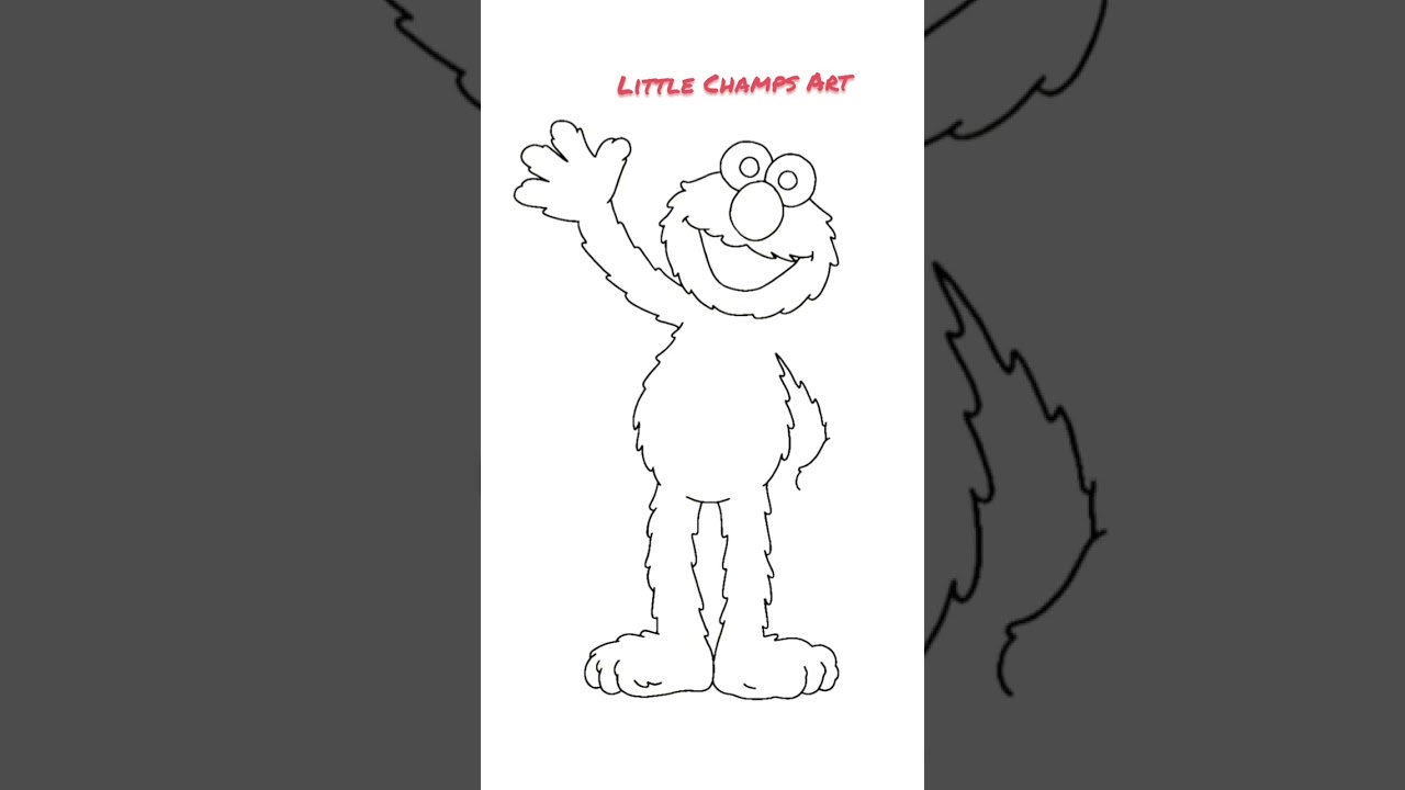 Let's draw & paint Sesame street Elmo | Follow along drawing videos | Little Champs Art