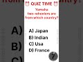 Yamaha Two-Wheeler Belongs to Which Country? 🌍 | GK Question #shorts