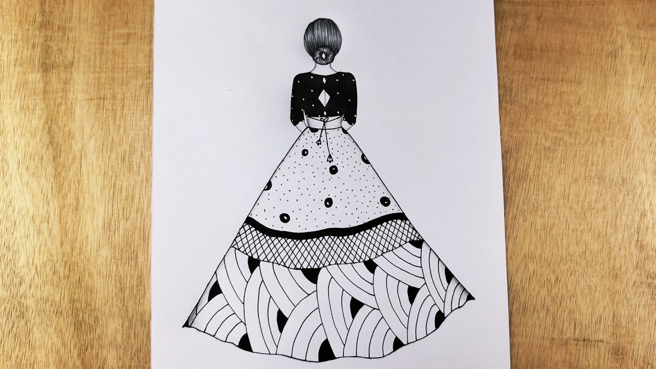 Dress Design Drawing - How To Draw A Dress Design Step By Step