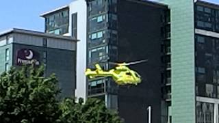 Yorkshire Air Ambulance take off Barnsley