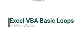 Excel VBA Basic Loop Tutorial