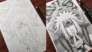 How to Draw 'Jiraiya' [Naruto Shippuden] | Drawing Tutorial - Step by Step