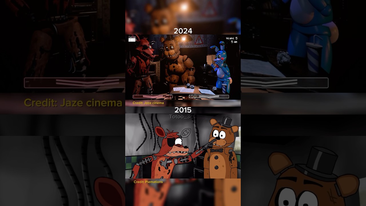 FNaF animation ~ Part2 | 5 am at Freddy's The prequel 2024 VS 2015 | 