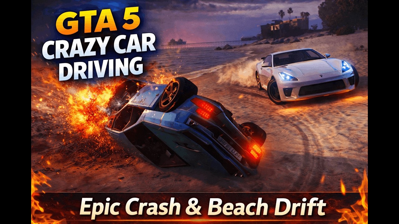 GTA 5 Crazy Car Driving | Epic Crash & Beach Drift in Los Santos - YouTube