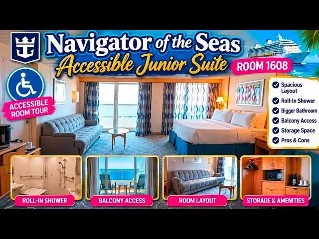 Navigator Of The Seas Accessible Jr Suite Room 1608 Full Tour